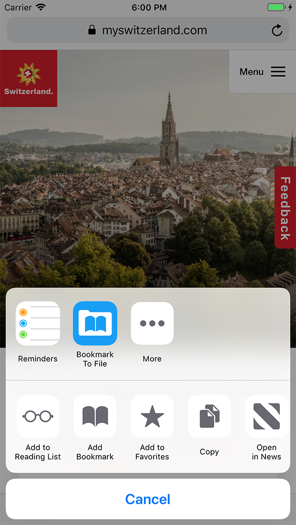 Bookmark To File app Settings screenshot